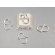 Clasp, S - Joiner, 13mm, silver plate, per 10