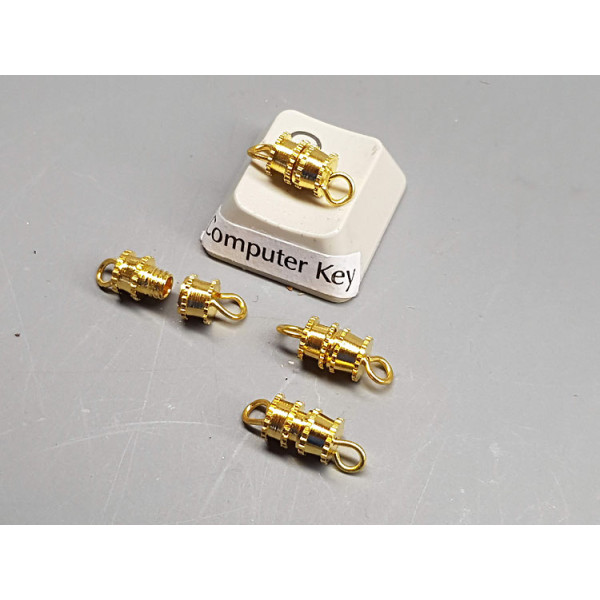 Barrel Clasp, medium, gold plate