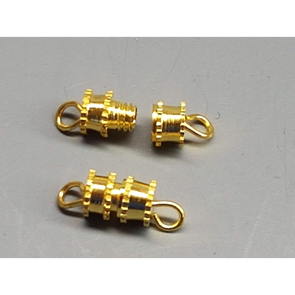 Barrel Clasp, medium, gold plate