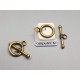 Toggle Clasp, Ring and Bar, Antiqued Bronze, 12x20