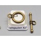 Toggle Clasp, Ring and Bar, Antiqued Bronze, 12x20