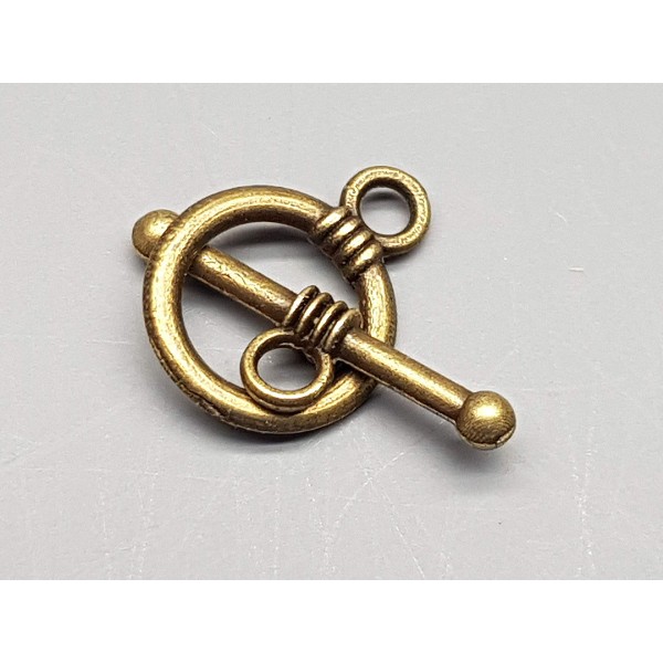 Toggle Clasp, Ring and Bar, Antiqued Bronze, 12x20