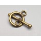Toggle Clasp, Ring and Bar, Antiqued Bronze, 12x20