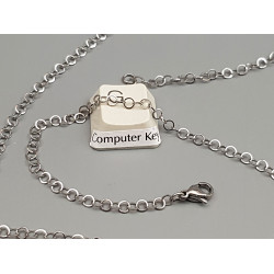 304 Stainless Steel Fine Rolo Chain Necklace, with Lobster Clasp, 45cm, each