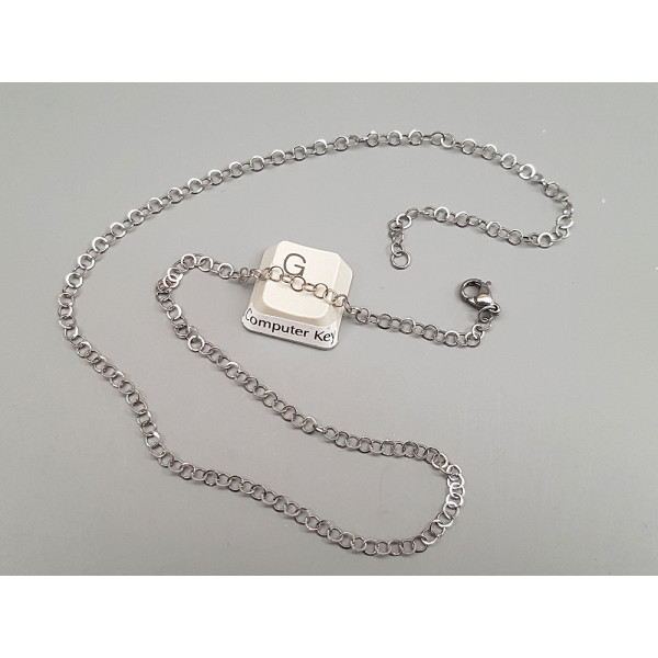 304 Stainless Steel Fine Rolo Chain Necklace, with Lobster Clasp, 45cm, each