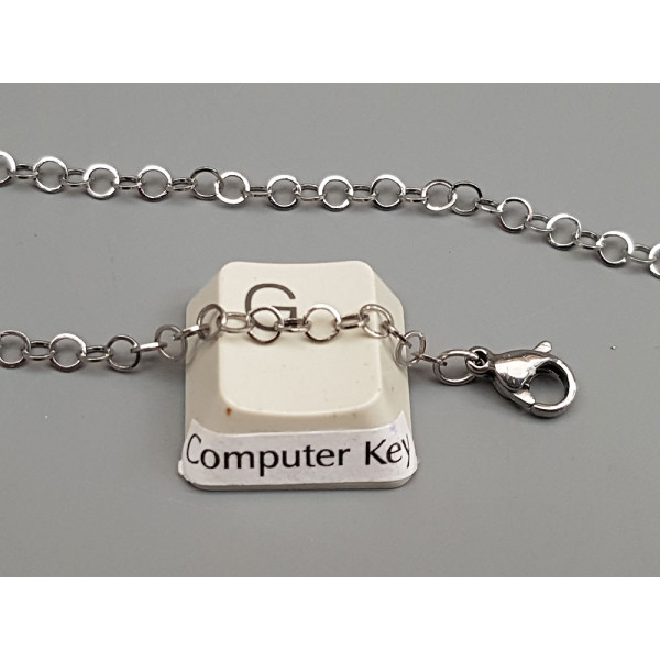 304 Stainless Steel Fine Rolo Chain Necklace, with Lobster Clasp, 45cm, each