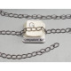 Chain by the metre, Curb link, 3.5x5.0mm, brass chain with soldered links, gunmetal black plate