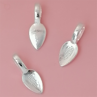 Leaf Bail with big loop, bright Silver, 21mm long