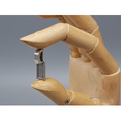 Bail with XL loop, Rectangle Antique Silver, 25mm x 8mm, each