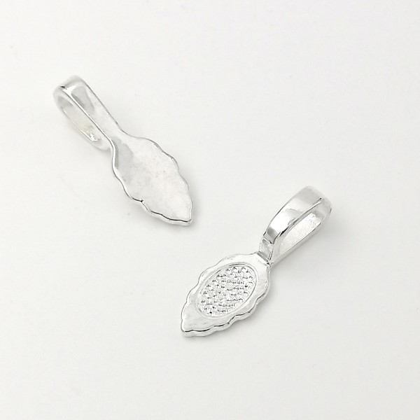Leaf Bail with big loop, Silver, 26mm long