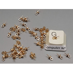 Pendant Eyelets with collar, glue in, raw brass, per 50
