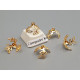 Bell Cap, 3 leaf filigree with loop, gold plate