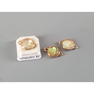 Paua shell charm link joiner, 10mm, gold plate