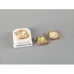 Paua shell charm link joiner, 10mm, gold plate