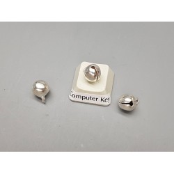 Charm, Bell, 7.5mm, silver plate, each
