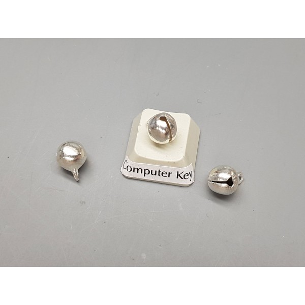 Charm, Bell, 7.5mm, silver plate, each