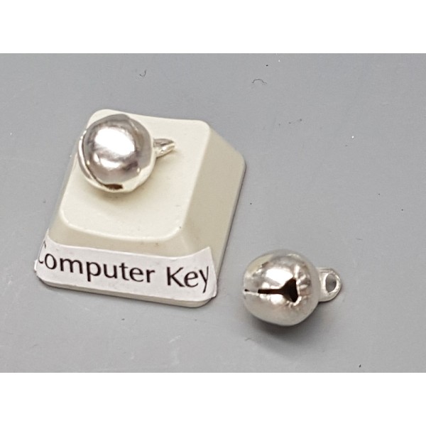 Charm, Bell, 7.5mm, silver plate, each