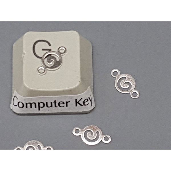 Silver plated Spiral link, 8.5x4.5mm, per 50