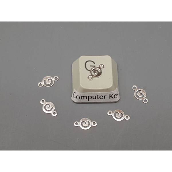 Silver plated Spiral link, 8.5x4.5mm, per 50
