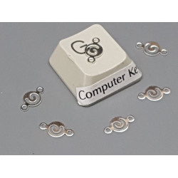 Silver plated Spiral link, 8.5x4.5mm, per 50