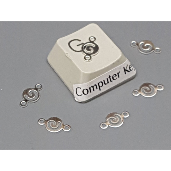 Silver plated Spiral link, 8.5x4.5mm, per 50