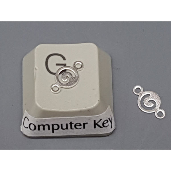 Silver plated Spiral link, 8.5x4.5mm, per 50
