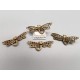 Toggle Clasp: Floral swirl flower with dragonfly, ant bronze plate
