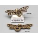 Toggle Clasp: Floral swirl flower with dragonfly, ant bronze plate