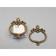 Toggle Clasp: Floral swirl flower with dragonfly, ant bronze plate