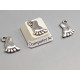 Charm, foot, ant silver plate, same both sides, 14mm