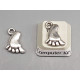 Charm, foot, ant silver plate, same both sides, 14mm