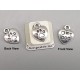Love My Dog Charm, ant silver plate, 10mm, double sided