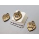Love My Dog Charm, ant bronze plate, 10mm, double sided