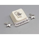 Charm, Tiny Star, silver plate, same both sides, 7mm