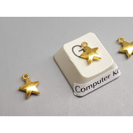 Charm, Tiny Star, gold plate, same both sides, 7mm