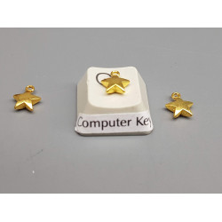 Charm, Tiny Star, gold plate, same both sides, 7mm