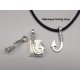 Fish Hook pendant, antiqued silver plate, large hole