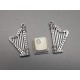 Music pendant / charm, Harp, antiqued silver plate