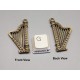 Music pendant / charm, Harp, antiqued bronze plate