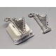 Music charm, small Harp, antiqued silver plate