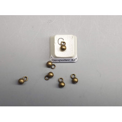 End piece Weight, 4mm round, ant bronze plate - Make your own extender chains