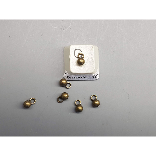 End piece Weight, 4mm round, ant bronze plate - Make your own extender chains