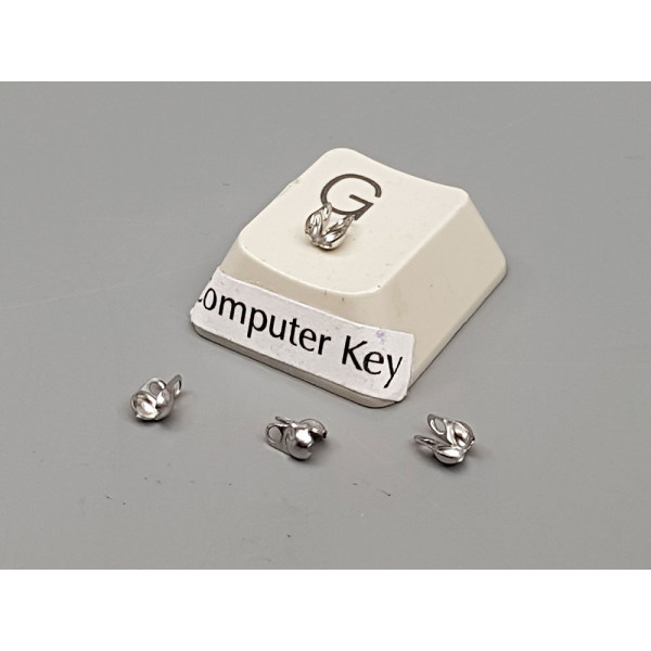 1.5mm Ball Chain Crimp End with two loops, stainless steel, each