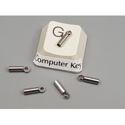 Cord End, 1.5mm hole, stainless steel, each