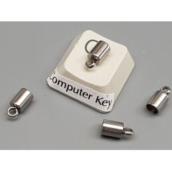 Cord End, 3.45mm hole, stainless steel, each