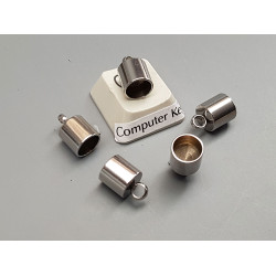 Cord End, 6mm hole, stainless steel, each