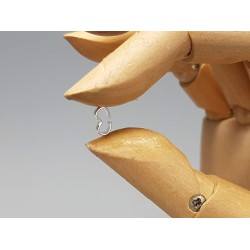 Peanut Bail, 8-shape Quick Link joiner, silver plate, 8mm, bag of 50