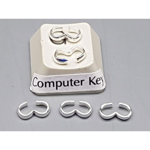 Peanut Bail, 8-shape Quick Link joiner, silver plate, 8mm, bag of 50