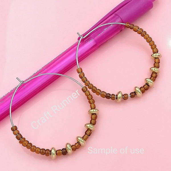 35mm 316 Stainless Steel wire loop / hoop, wine glass ring, bottle neck charm holder, earring hoop, each