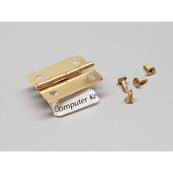 Hinge, 4 Holes with 4 screws, Brass, 18x25mm